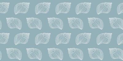 Seamless pattern with various sea shells. Sea shells seamless pattern. Trendy pattern of seashells for wrapping paper, wallpaper, stickers, notebook cover. vector