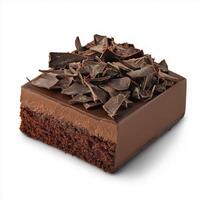 A piece of chocolate cake with chocolate frosting photo