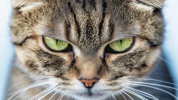A close up of a cat with green eyes photo