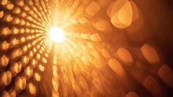 Closeup of a speaker on stage bathed in a spotlight that highlights their passionate expression. Surrounding them intricate light patterns dance along the backdrop casting dynamic shadow photo