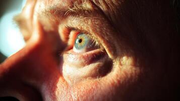 A closeup of a politicians face reveals determination sweat glistening on their forehead as they vow to improve healthcare access. The ambient lighting highlights their expressive feature photo