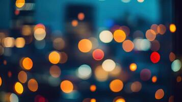 the blurred city lights le softly hinting at the bustling life just beyond the interview setting photo