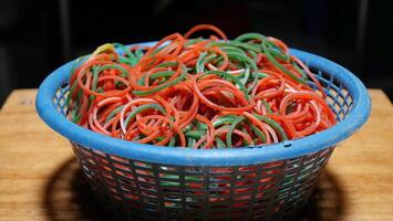 rubber bands in the basket photo