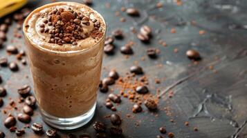 Creamy Coffee Smoothie With Toasted Beans and Cocoa Powder photo