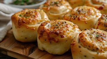 Golden-Brown Cheesy Rolls Fresh From the Oven photo