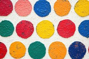 Vibrant Colorful Polka Dot Pattern Featuring Bright Circles Ideal for Creative Designs photo