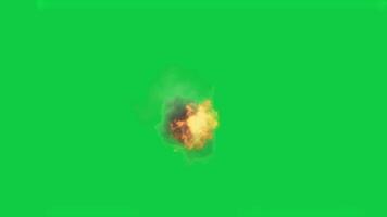 Bomb throw explosion animation effect on green screen background video