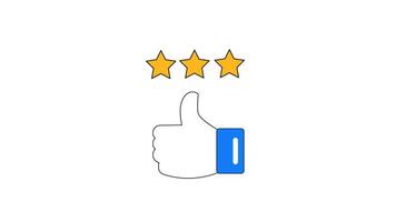 like rating star and positive feedback animation like thumb animation with alpha channel or tranparent background video