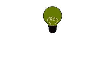 2D animation Simple Light bulb Lamp Animation with alpha channel or transparent background video