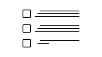 Animated checklist with green checkmarks appearing. To-do list animation on white and transparent background with alpha channel. Task completion visual. For project management, reminders, goals, plans video