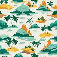 Stunning White Background with Seamless Island Pattern vector