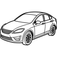 Illustration of a Continuous Line Drawing Depicting a Sleek Automobile vector