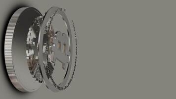 Creation of Silver Bitcoin, Rotation, Unique Design, Background, Exclusive video