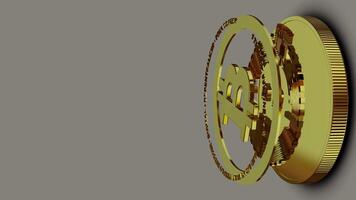 Creation of Gold Bitcoin, Rotation, Unique Design, Background, Exclusive video