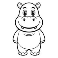 Hilarious Cartoon Hippo Characters with Amusing Expressions for Your Graphic Designs vector