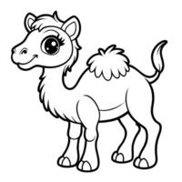 Adorable Bactrian Camel Silhouette in the Vast Desert vector