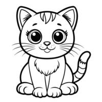 Hand Drawn Illustration of an Adorable Cat Sitting on a Surface vector