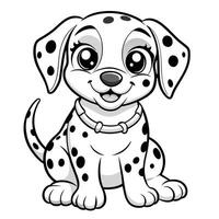 Adorable Dalmatian Puppy Posing Gracefully against a White Background vector
