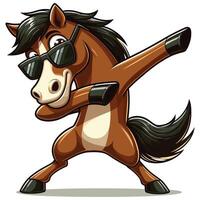 A cartoon horse wearing sunglasses and doing a dance vector