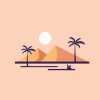 simple illustration of mountain with calm color vector