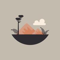 flat design of nature art for branding vector