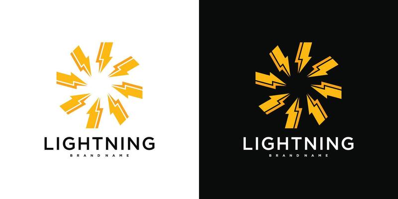 Abstract sun logo. lightning circle or energy. Premium