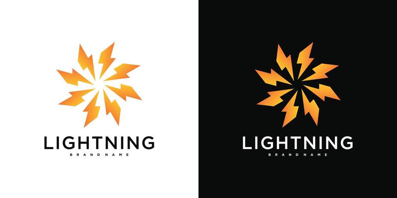 Abstract sun logo design templaete. lightning circle or energy. Premium