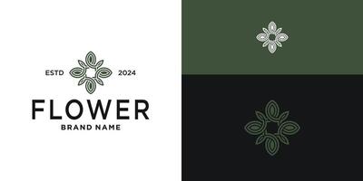 Abstrack elegant flower logo design. Premium vector
