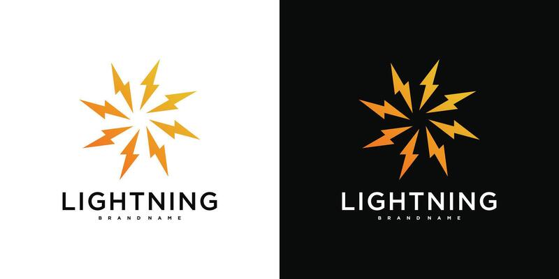 Abstract sun logo designs. lightning circle or energy