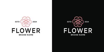 Abstract flower logo design. Premium vector