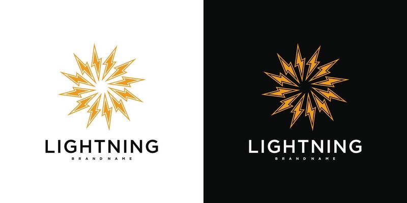 Abstract sun logo icon design. lightning circle or energy. Premium