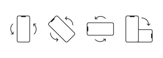Phone icon with rotation movement symbol vector