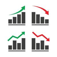 Icon representing finance with up and down vector