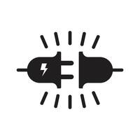 Set of electric power source icons pair vector