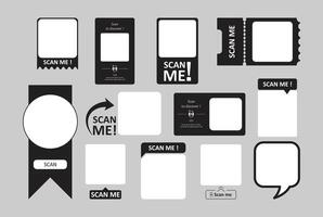 Black and white QR code scan template vector