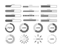 Minimalist grey progress bar for loading and progress vector