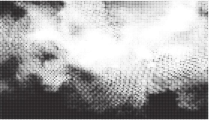 A black and white halftone image of a man in a suit