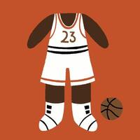 Minimalist Basketball Illustration Jersey and Ball Design vector