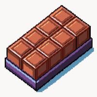 Pixel Art Chocolate Bar Illustration with Retro Gaming Design Elements vector