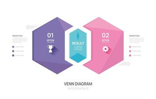 Venn diagram infographic geometric chart template for business start up presentation vector