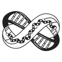 infinite dna loop symbol of genetics and biotechnology infinity icon vector