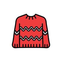 Red Sweater with Zigzag Pattern vector