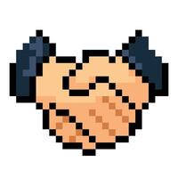 Pixel art illustration Handshake vector