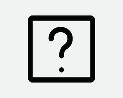 Help Square Icon Black Question Mark Box Symbol Problem Customer Support Queries FAQ Answer Questionaire Survey Curious Artwork Graphic App vector