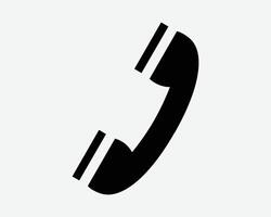 Phone Handheld Receiver Icon Dail Handphone Call Pick Up Old Handset Ring Communication Talk Calling Customer Service Sign Symbol Black Shape vector
