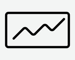 Graph Line Trend Icon Business Sales Profit Revenue Outline Projection Forcast Economy Progress Stats Statistics Up Upwards Investment Report Sign Symbol vector