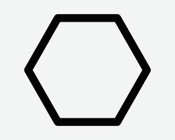 Hexagon Shape Outline Icon Geometric Geometry Hexagonal Border Polygon Graphic Six Sides 6 Corner Frame Sign Symbol Artwork Illustration Blank Empty vector