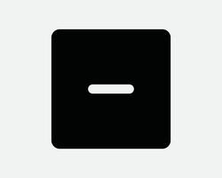 Negative Black Solid Box Minus Less Dash Zoom Out Scale Down Subtract Math Remove Reduce Minimize Cancel Delete Graphic Icon Sign Symbol Artwork vector