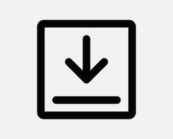 Download Square Button Line Outline Arrow Point Pointing Data Storage Cloud Server Archive Box Black White Graphic Artwork Illustration App vector