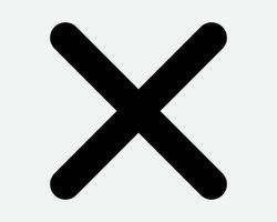 Cross X Icon Delete Sign Cancel Prohibited Mark Vote Choice Remove Check Reject Checkmark Graphic Illustration Symbol Math Multiplication Multiply vector